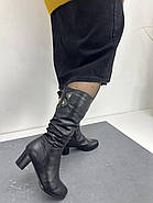 Зимові жіночі чоботи Battine M1207 шкіряні на підборах 36, фото 6