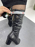 Зимові жіночі чоботи Battine M1207 шкіряні на підборах 36, фото 8