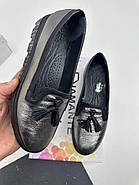 Мокасини жіночі  ArasShoes 304-platin-siyah шкіряні  з гумками на підйомі 37, фото 7