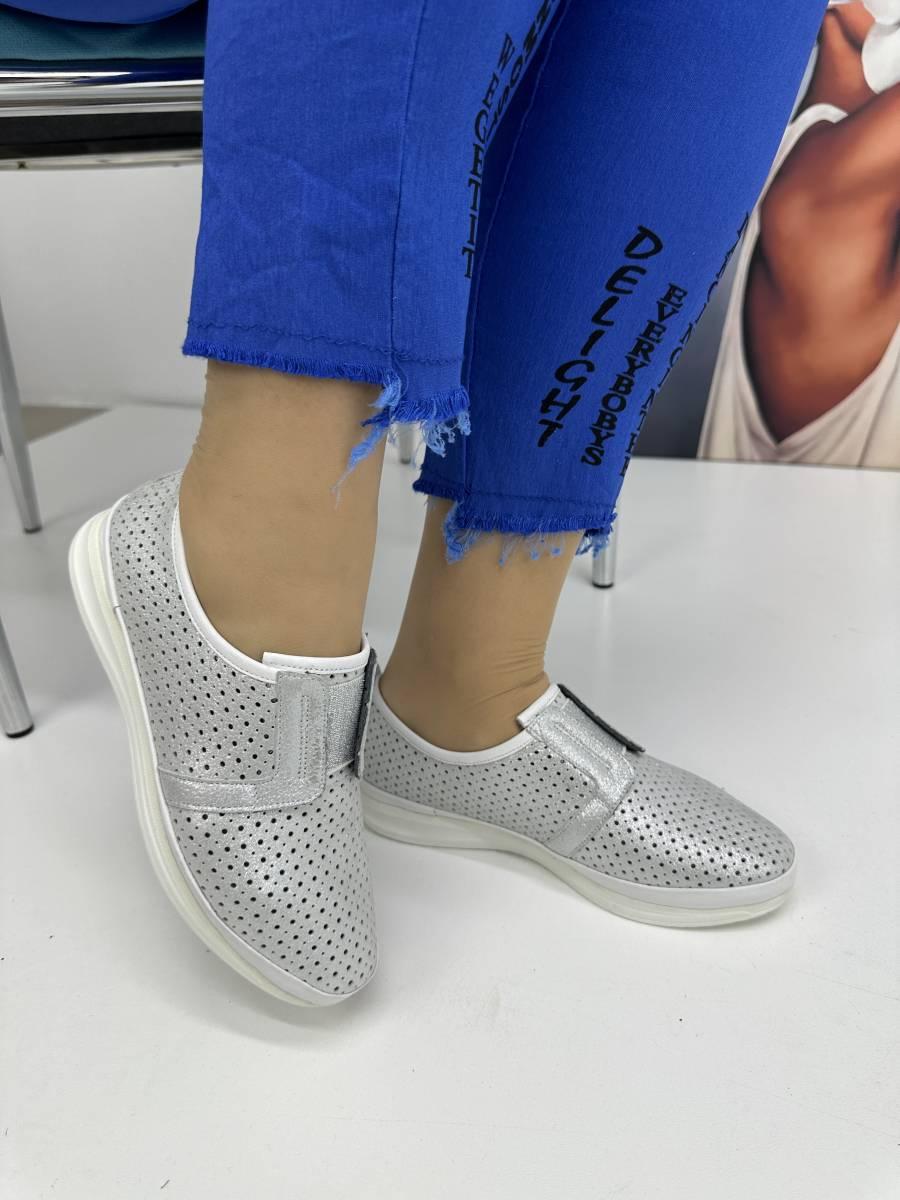 Мокасини жіночі Aras Shoes K6-14202-WHITE біла шкіра низький хід 37