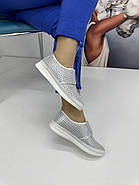Мокасини жіночі Aras Shoes K6-14202-WHITE біла шкіра низький хід 37, фото 5