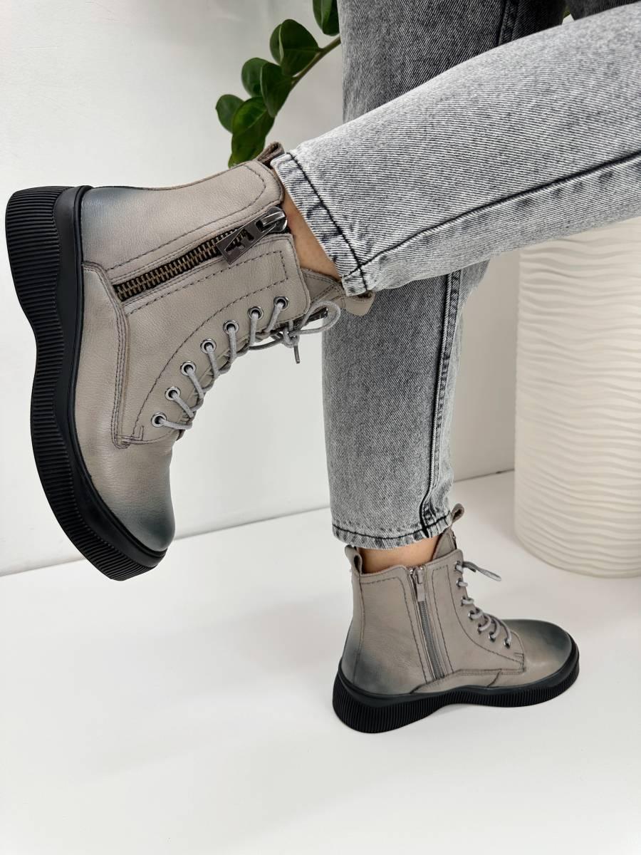 Черевики жіночі MeegoComfort F802628-gray сірі на шнурівці 36