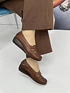 Туфлі жіночі Izderi 808-taba коричневі на танкетці 37, фото 5