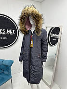 Пуховик жіноче полупальто Tarun Y019-084-grey сіре з капюшоном, фото 5