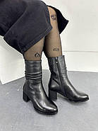 Напівчоботи зимові Battine M8011 шкіряні хутро до верху 36, фото 2