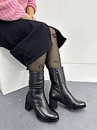 Напівчоботи зимові Battine M8011 шкіряні хутро до верху 36, фото 3