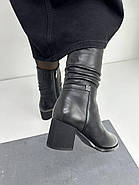 Напівчоботи зимові Battine M8011 шкіряні хутро до верху 36, фото 4