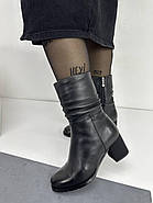 Напівчоботи зимові Battine M8011 шкіряні хутро до верху 36, фото 5