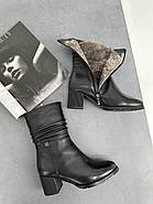 Напівчоботи зимові Battine M8011 шкіряні хутро до верху 36, фото 6