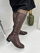 Чоботи жіночі Sanborina М1419 шкіряне хутро до верху 36, фото 7