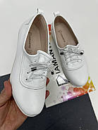 Мокасини жіночі Aras Shoes 408-beyaz білі на низькому ходу 37, фото 7