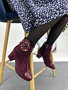 Ботильйони жіночі Berloni 211 замшеві бордові 33, фото 3