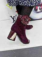Ботильйони жіночі Berloni 211 замшеві бордові 33, фото 4