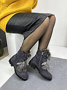 Зимові жіночі черевики Berloni M229 сірі натуральне хутро 36, фото 2