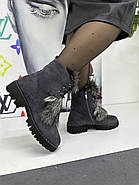 Зимові жіночі черевики Berloni M229 сірі натуральне хутро 36, фото 4