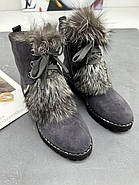 Зимові жіночі черевики Berloni M229 сірі натуральне хутро 36, фото 7