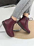 Черевики жіночі MeegoComfort A19060-1-bordo бордові на шнурівці 36, фото 2