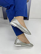Балетки шкіряні Vensi V361(AJ1001-6) натуральна шкіра колір срібло 37, фото 2
