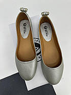 Балетки шкіряні Vensi V361(AJ1001-6) натуральна шкіра колір срібло 37, фото 4