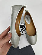 Балетки шкіряні Vensi V361(AJ1001-6) натуральна шкіра колір срібло 37, фото 5