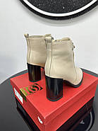 Жіночі ботильйони Berloni 219 демісезонні світлі 37, фото 3