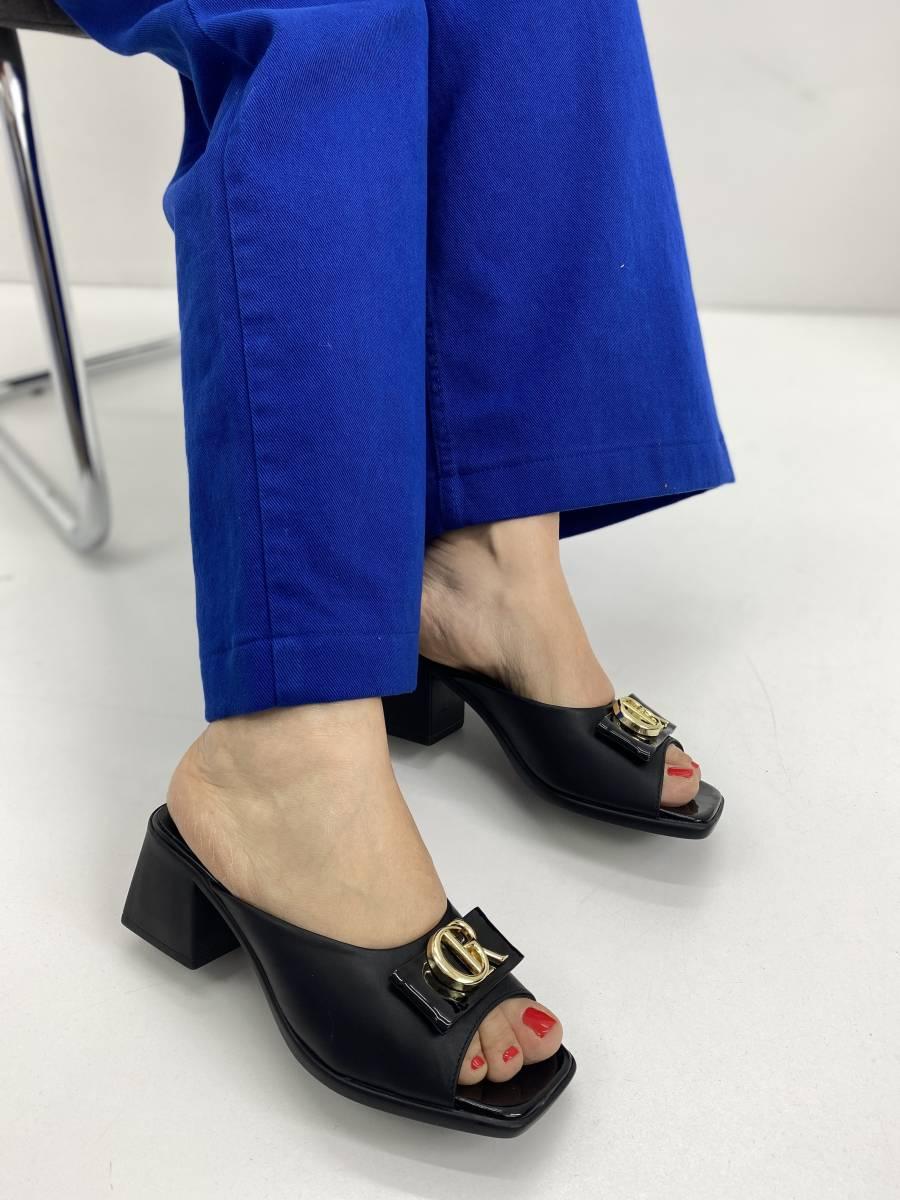 Сабо жіночі GUERO G019-2395-107-108 чорні на підборі 36, фото 1