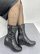 Жіночі зимові черевики Battine M867 шкіряні на танкетці 36, фото 2