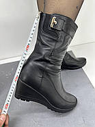 Жіночі зимові черевики Battine M867 шкіряні на танкетці 36, фото 3