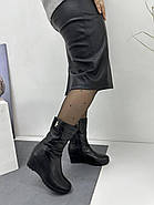 Жіночі зимові черевики Battine M867 шкіряні на танкетці 36, фото 4