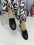 Мокасини жіночі Aras Shoes 408-black  шкіряні чорні на низькому ходу 37, фото 4
