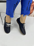 Мокасини жіночі Pabeste IB1020-03-navi шкіряні сині з перфорацією 37, фото 2