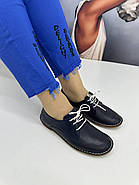 Мокасини жіночі Pabeste IB1020-03-navi шкіряні сині з перфорацією 37, фото 3