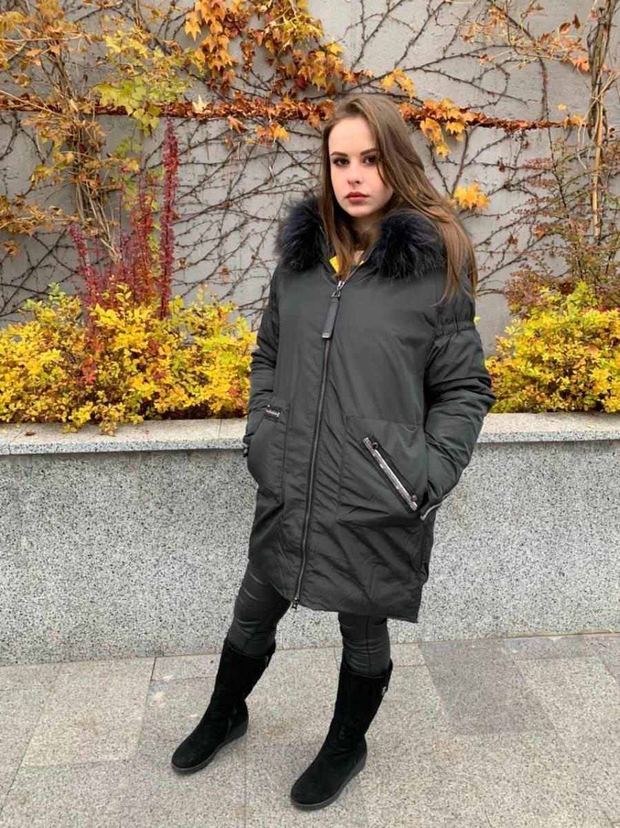 Жіночий пуховик CHANEVIA 92012-25 з капюшоном, фото 1