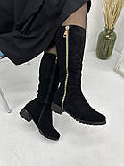 Чоботи жіночі зимові Sanborina M1429 замшеві на низьких підборах 36, фото 3