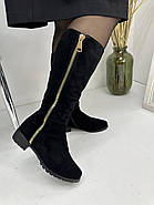 Чоботи жіночі зимові Sanborina M1429 замшеві на низьких підборах 36, фото 4