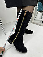 Чоботи жіночі зимові Sanborina M1429 замшеві на низьких підборах 36, фото 5