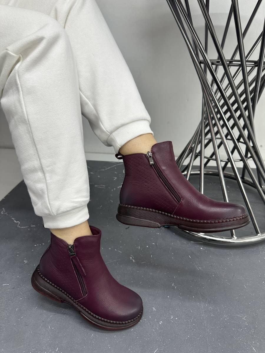 Черевики жіночі MeegoComfort 226160-1-PURPLE бордові на низькому ходу 36