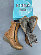 Черевики жіночі зимові Luna 2011-T коричневі на танкетці 36, фото 5