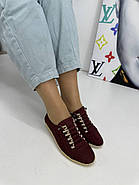 Мокасини жіночі Izderi 0180-bordo бордові шнурок-резинка 37, фото 4