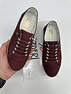 Мокасини жіночі Izderi 0180-bordo бордові шнурок-резинка 37, фото 6
