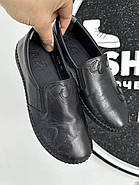 Мокасини жіночі Burc 4035-black шкіряні чорні на низькому ходу 37, фото 8