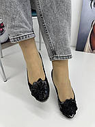 Балетки жіночі Conventini 7(K83-310-A17VH) шкіряні чорні 37, фото 2