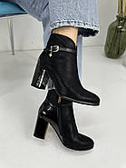 Ботильйони Battine B492 на підборах зі вставками лакової шкіри 36, фото 2