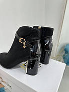 Ботильйони Battine B492 на підборах зі вставками лакової шкіри 36, фото 7