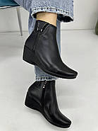 Жіночі черевики Battine B453 у чорній шкірі на танкетці 37, фото 2