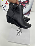 Жіночі черевики Battine B453 у чорній шкірі на танкетці 37, фото 5