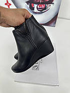 Жіночі черевики Battine B453 у чорній шкірі на танкетці 37, фото 6