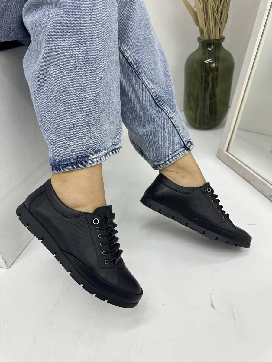 Туфлі жіночі Erpass 808-siyah шкіряні на низькому ходу 37, фото 1