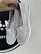 Мокасини жіночі Vensi 333 світла шкіра з перфорацією 37, фото 6