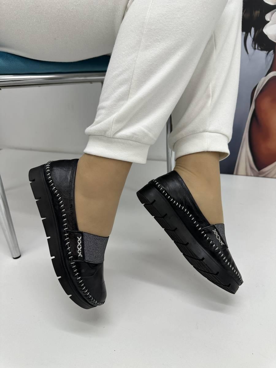 Мокасини жіночі з гумкою на підйомі ArasShoes 721-Siyah 37